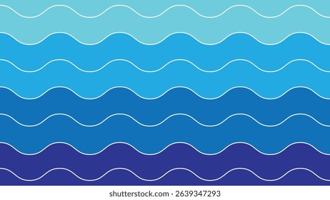 Blue Gradient Waves in Abstract Design Flowing Across the Background