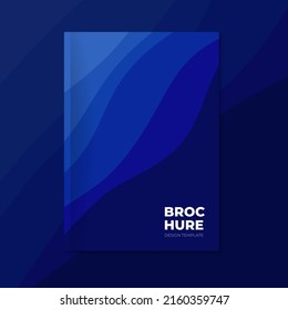 Olas de gradiente azul. Folleto descriptivo, folleto, folleto, folleto, folleto y diseño de plantillas. Diseño creativo de afiches. Cobertura del informe anual artístico