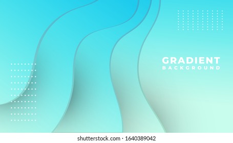 Blue gradient waves background, banner, layout with text space, abstract elements. Trendy illustration for web site, landing page, promotion, presentation, cover