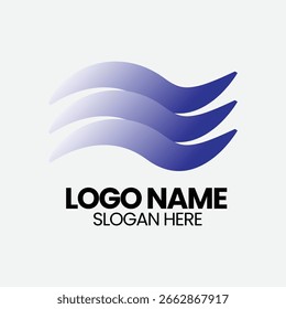 Blue Gradient Waves Business Logo