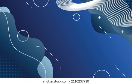 fondo ondulado de gradiente azul con elemento geométrico