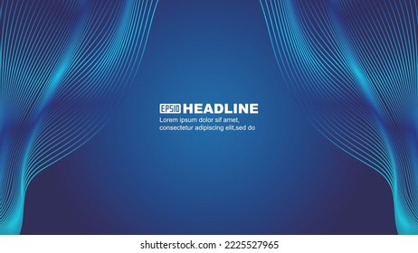 Fondo vectorial de la textura suave de la línea ondulada de gradiente azul