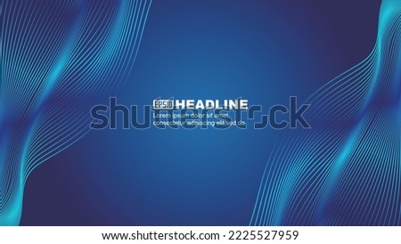 Blue gradient wavy line smooth texture line texture vector background