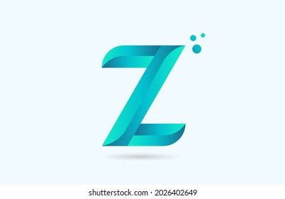 blue gradient Z alphabet letter logo template. Creative design icon for company and business
