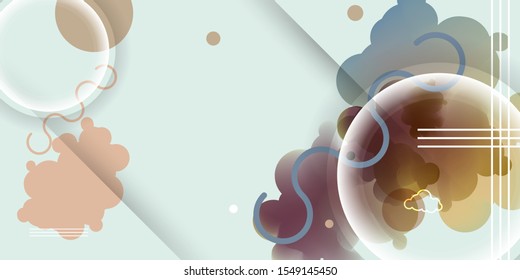 Blue gradients and cloud shapes backgrounds colorful 3d holiday vector Illustration graphic design