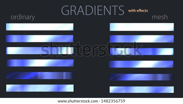 Blue Gradients Effects Set Palette Mesh Stock Vector Royalty Free