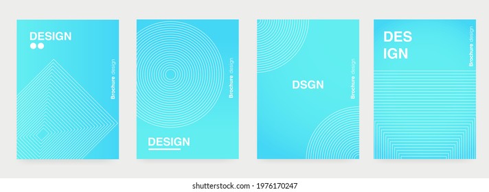 Blue Gradients Minimal cover templates. Modern gradient geometric lines composition. 