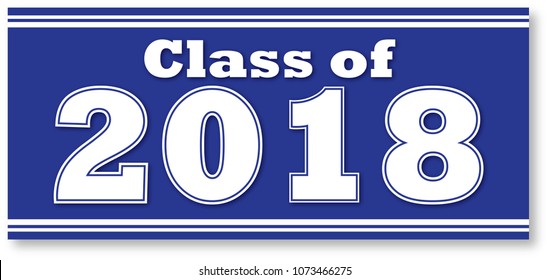 Blue Graduating Class of 2018 Banner