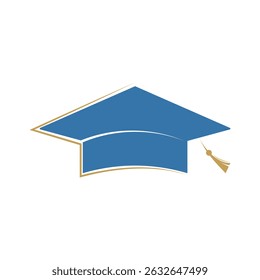 blue graduation cap hat icon vector logo design creative idea