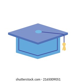 blue graduation hat educative icon