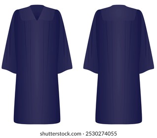 Blue graduation uniform . vector illustration