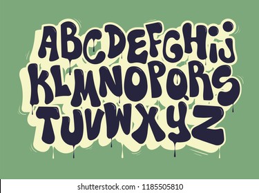 Blue graffiti font.Typography for poster,t-shirt or stickers.