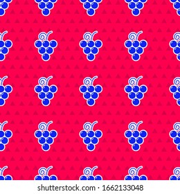 Blaue Traubenfrucht-Symbol einzeln auf rotem Hintergrund. Vektorillustration-Illustration