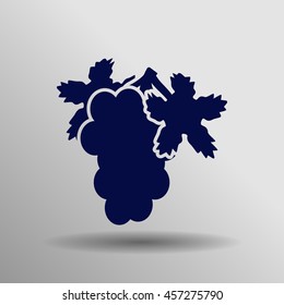 blue Grape Icon on the gray background