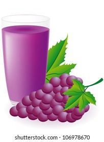 blue grape juice vector illustration isolated on white background