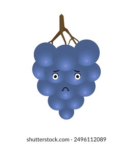 blue grapes emoticon illustration vector. Illustration grapes isolated on white backgrounds