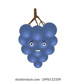 blue grapes emoticon illustration vector. Illustration grapes isolated on white backgrounds