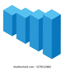 Blue graph bar icon. Isometric of blue graph bar vector icon for web design isolated on white background