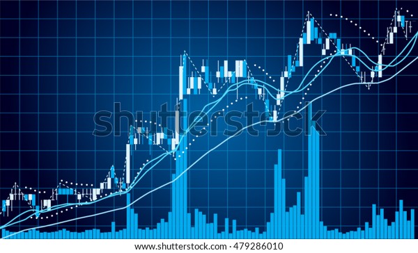 Blue Graph Chart Stock Market Investment Stock Vector (Royalty Free ...