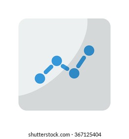 Blue Graph icon on grey rounded square button on white