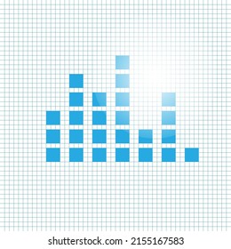 blue graph on white graph paper