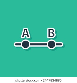 Blue Graph, schedule, chart, diagram, infographic, pie graph icon isolated on green background.  Vector Illustration