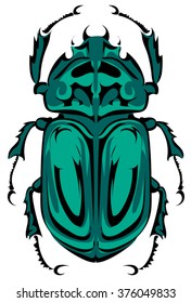 Blue graphic beetle