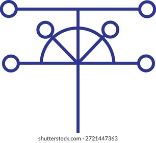 blue graphic design element with lines and circles for creative projects