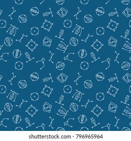 Blue graphic design vector seamless pattern or background