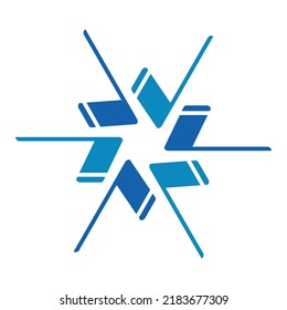 Blue graphic element logo design 