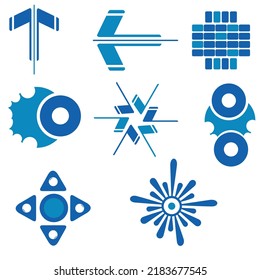 Blue graphic element logo design 