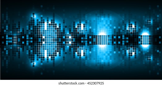 blue Graphic Equalizer Display, Sound wave, pixel
