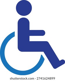 A blue graphic symbol representing a person in a wheelchair, used worldwide to indicate accessibility for individuals with mobility impairments.