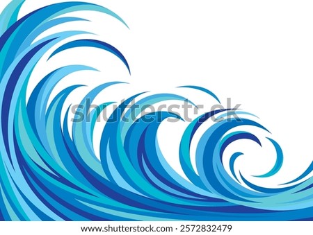 Blue graphics rolling like raging waves