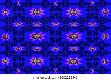 Blue grapic floral fabric pattern Floral fabric pattern fabric pattern Flower blue  Blue flower Flower graphics Yellow black red 