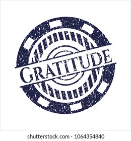 Blue Gratitude distress rubber grunge texture seal