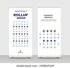 blue gray Abstract Shapes Modern Exhibition Advertising Trend Business Roll Up Banner Stand Poster Brochure flat design template creative concept. blue gray Roll Up EPS. Presentation