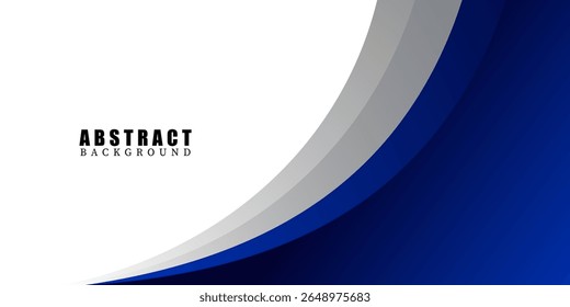 Blue and gray abstract wave background for corporate banner, business presentation, poster, journal cover.