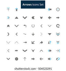 Blue and Gray Arrow Icon set