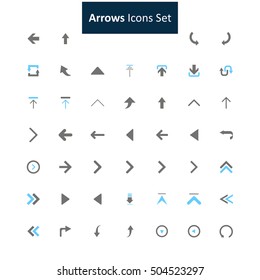 Blue and Gray Arrow Icon set