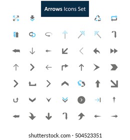 Blue and Gray Arrow Icon set