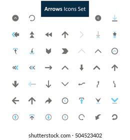 Blue and Gray Arrow Icon set