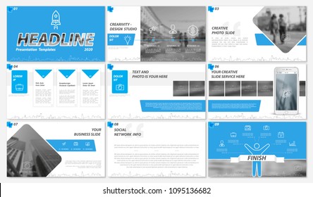 Blue, Gray, Black, Presentation Template, White Background. 2020. Cultural Infographic Elements. leaflet, flyer, corporate report, marketing, screen, advertisement, document, annual report, vector