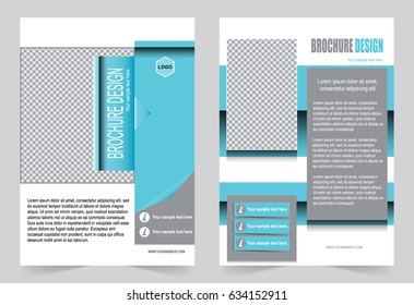 Blue and Gray Brochure template flyer design, abstract template for annual report, magazine, poster