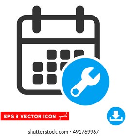 Blue And Gray Calendar Setup EPS vector pictograph. Illustration style is flat iconic bicolor symbol on a white background.