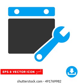 Blue And Gray Calendar Tuning EPS vector icon. Illustration style is flat iconic bicolor symbol on a white background.