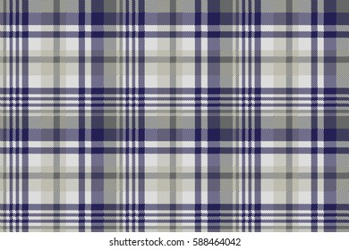 Blue gray check textile seamless pattern. Vector illustration