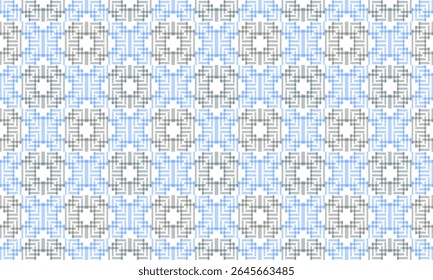 Quadriculado azul e cinza, plano de fundo abstrato com diamante flor quadrados grade cruz tira padrão de repetição sem emenda, design de imagem de padrão repleto para impressão de tecido ou papel de parede ou pacote de embalagem impressão