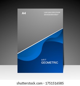 Blue and Gray cover design modern. Annual report. Brochure template, Poster, catalog. Simple Flyer promotion. magazine. Vector illustration