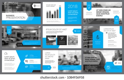 Blue and gray design elements for booklet page templates. Business concept can be used for advertising, flyer and banner, catalog and web design